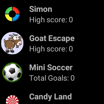 Game menu on Wear OS